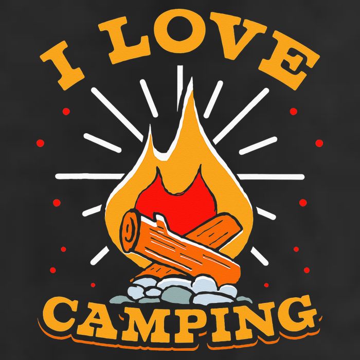 I Love Camping Lover Camp Campsite Camper 7 Panel Mesh Trucker Snapback Hat