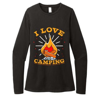 I Love Camping Lover Camp Campsite Camper Womens CVC Long Sleeve Shirt