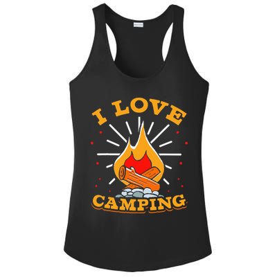 I Love Camping Lover Camp Campsite Camper Ladies PosiCharge Competitor Racerback Tank