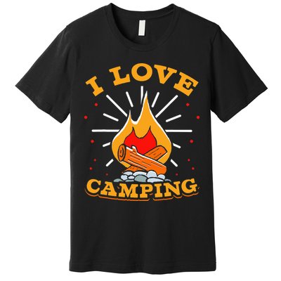I Love Camping Lover Camp Campsite Camper Premium T-Shirt