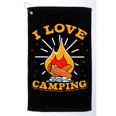 I Love Camping Lover Camp Campsite Camper Golf Towel