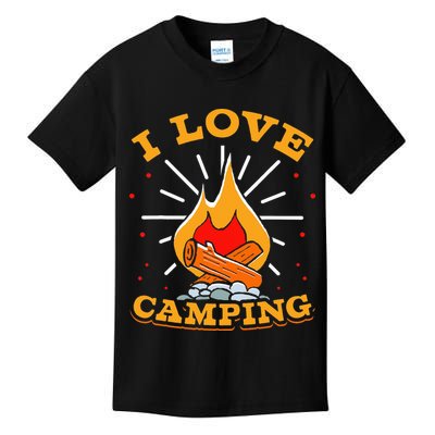 I Love Camping Lover Camp Campsite Camper Kids T-Shirt