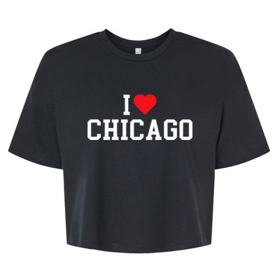 I Love Chicago Illinois Throwback Design Classic Bella+Canvas Jersey Crop Tee