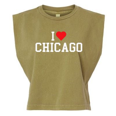 I Love Chicago Illinois Throwback Design Classic Garment-Dyed Women's Muscle Tee