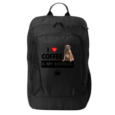 I Love Coffee And My Boerboel Hunting Dog Mom Dad Caffeine Great Gift City Backpack