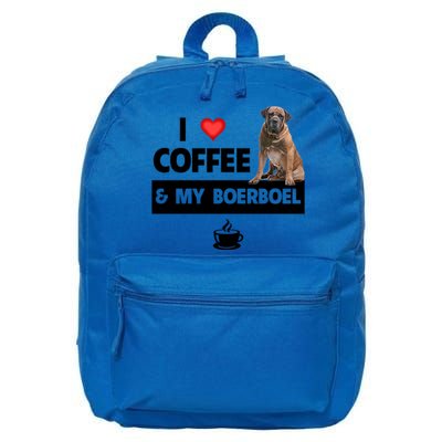 I Love Coffee And My Boerboel Hunting Dog Mom Dad Caffeine Great Gift 16 in Basic Backpack