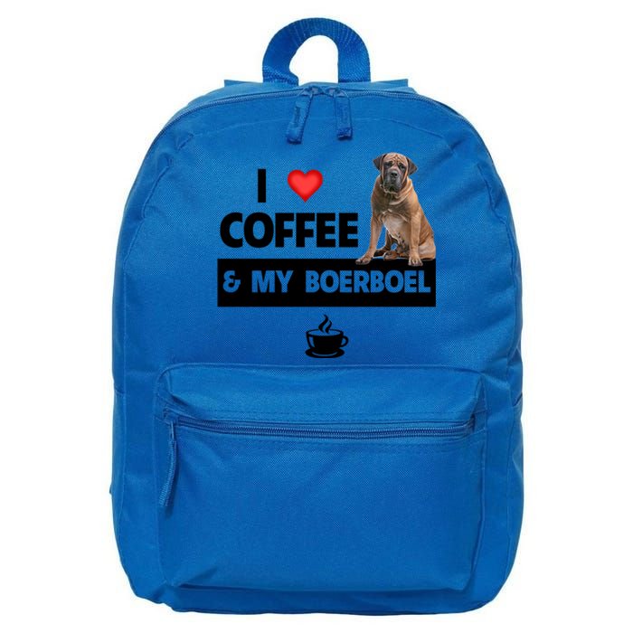 I Love Coffee And My Boerboel Hunting Dog Mom Dad Caffeine Great Gift 16 in Basic Backpack