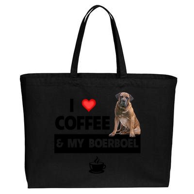 I Love Coffee And My Boerboel Hunting Dog Mom Dad Caffeine Great Gift Cotton Canvas Jumbo Tote