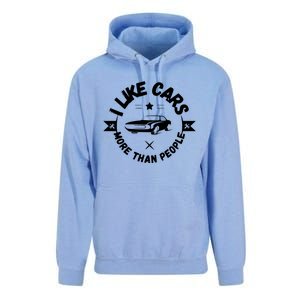 I Like Cars More Than People Funny Car Lovers Garage Gift Unisex Surf Hoodie