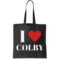 I Love Colby Heart Family Lover Tote Bag