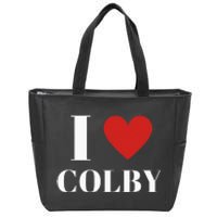 I Love Colby Heart Family Lover Zip Tote Bag