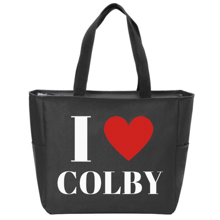 I Love Colby Heart Family Lover Zip Tote Bag