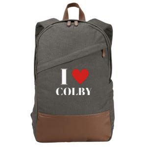 I Love Colby Heart Family Lover Cotton Canvas Backpack