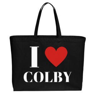 I Love Colby Heart Family Lover Cotton Canvas Jumbo Tote