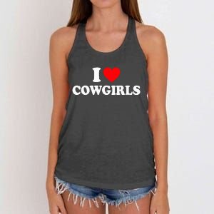 I Love Cowgirls I Heart Cowgirls Women's Knotted Racerback Tank