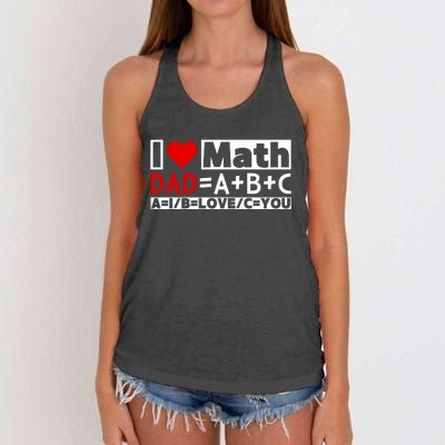 I Love Cool Math My Daddy Dad Funny Math Lover FatherS Day Women's Knotted Racerback Tank