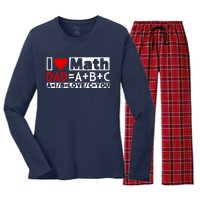 I Love Cool Math My Daddy Dad Funny Math Lover FatherS Day Women's Long Sleeve Flannel Pajama Set 