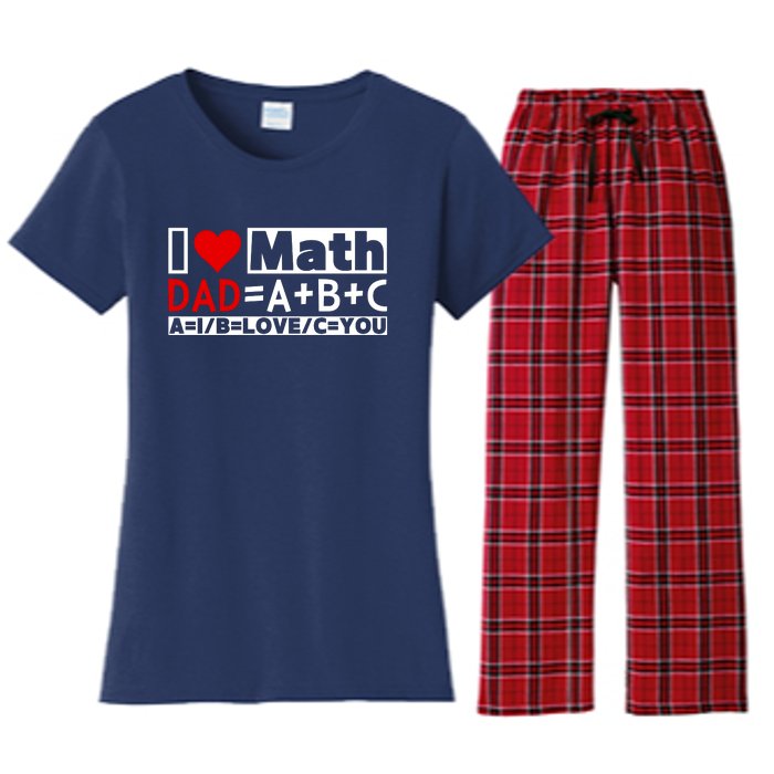 I Love Cool Math My Daddy Dad Funny Math Lover FatherS Day Women's Flannel Pajama Set