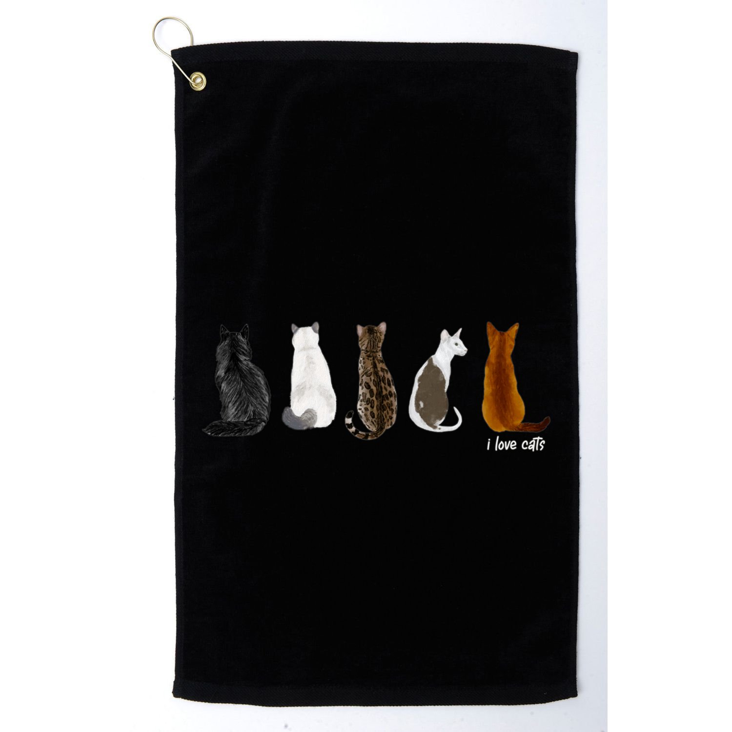 I Love Cats For Cat Lovers Cool Gift Golf Towel