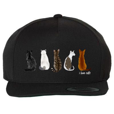 I Love Cats For Cat Lovers Cool Gift Wool Snapback Cap