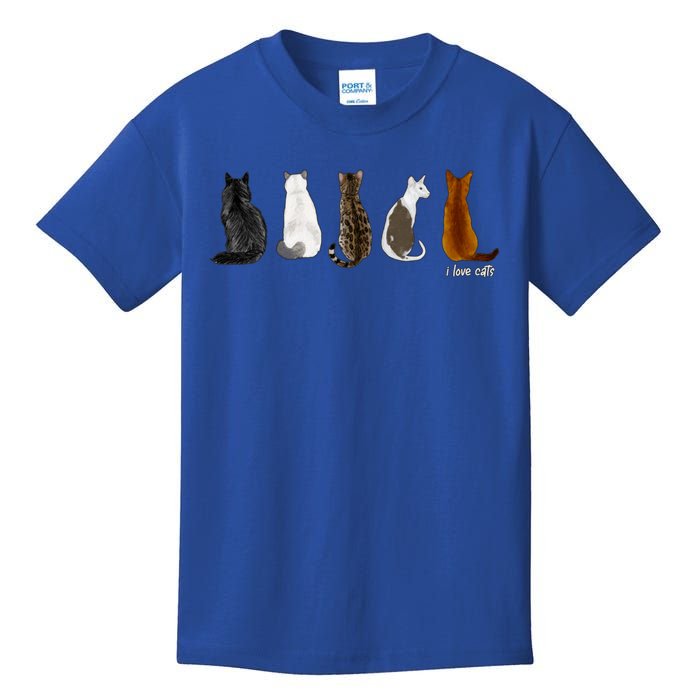 I Love Cats For Cat Lovers Cool Gift Kids T-Shirt