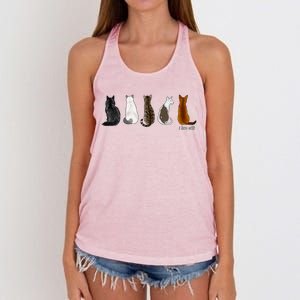 I Love Cats For Cat Lovers Cool Gift Women's Knotted Racerback Tank