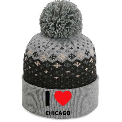 I Love Chicago Heart Illinois Love Fan Apparel The Baniff Cuffed Pom Beanie