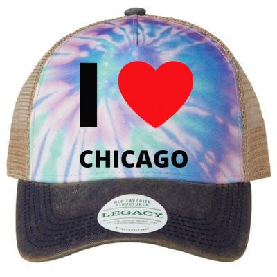 I Love Chicago Heart Illinois Love Fan Apparel Legacy Tie Dye Trucker Hat