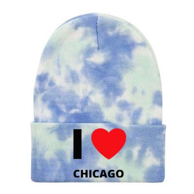 I Love Chicago Heart Illinois Love Fan Apparel Tie Dye 12in Knit Beanie