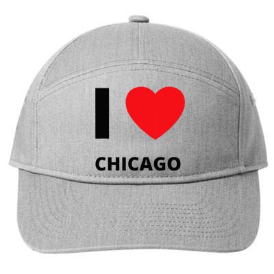 I Love Chicago Heart Illinois Love Fan Apparel 7-Panel Snapback Hat