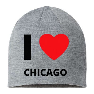 I Love Chicago Heart Illinois Love Fan Apparel Sustainable Beanie