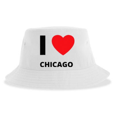 I Love Chicago Heart Illinois Love Fan Apparel Sustainable Bucket Hat