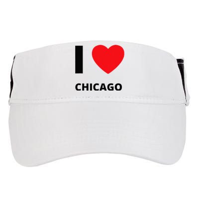 I Love Chicago Heart Illinois Love Fan Apparel Adult Drive Performance Visor