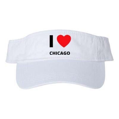 I Love Chicago Heart Illinois Love Fan Apparel Valucap Bio-Washed Visor