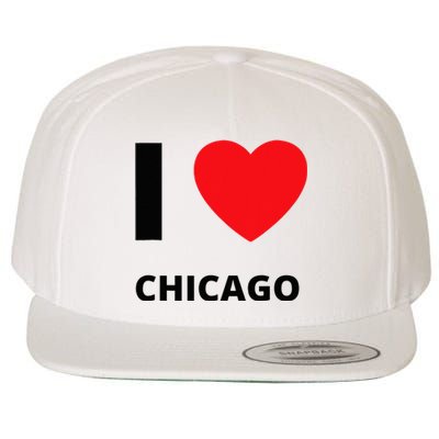 I Love Chicago Heart Illinois Love Fan Apparel Wool Snapback Cap