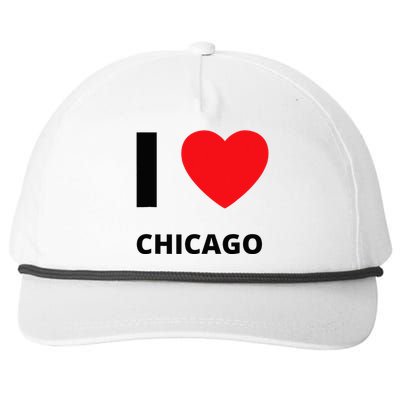 I Love Chicago Heart Illinois Love Fan Apparel Snapback Five-Panel Rope Hat