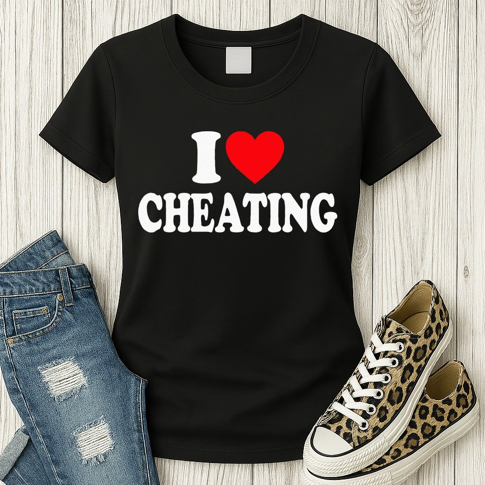 I Love Cheating I Heart Cheating Womens T-Shirt