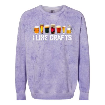 I Like Crafts Craft Beer Microbrew Hops Funny Colorblast Crewneck Sweatshirt