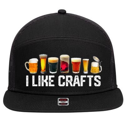 I Like Crafts Craft Beer Microbrew Hops Funny 7 Panel Mesh Trucker Snapback Hat