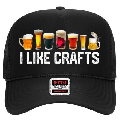 I Like Crafts Craft Beer Microbrew Hops Funny High Crown Mesh Back Trucker Hat