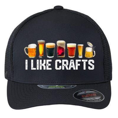 I Like Crafts Craft Beer Microbrew Hops Funny Flexfit Unipanel Trucker Cap