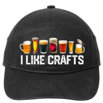 I Like Crafts Craft Beer Microbrew Hops Funny 7-Panel Snapback Hat