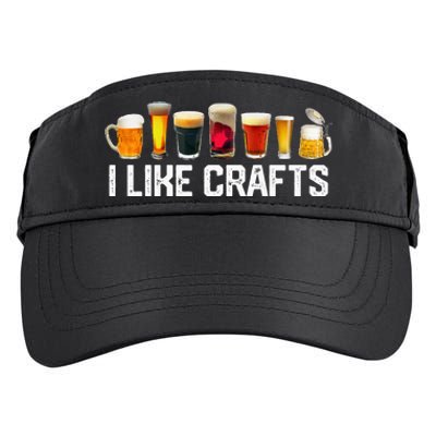 I Like Crafts Craft Beer Microbrew Hops Funny Adult Drive Performance Visor