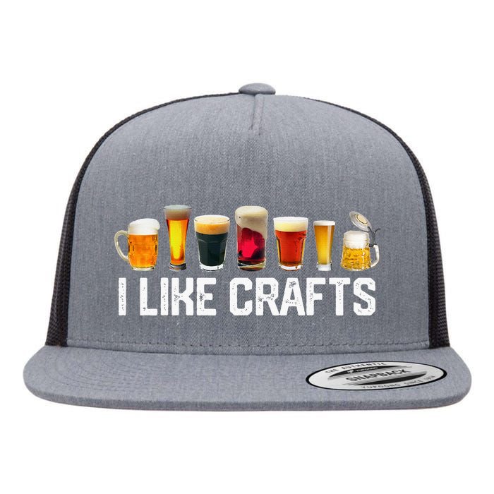 I Like Crafts Craft Beer Microbrew Hops Funny Flat Bill Trucker Hat