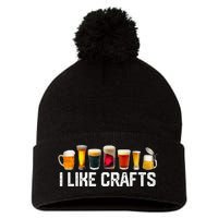 I Like Crafts Craft Beer Microbrew Hops Funny Pom Pom 12in Knit Beanie