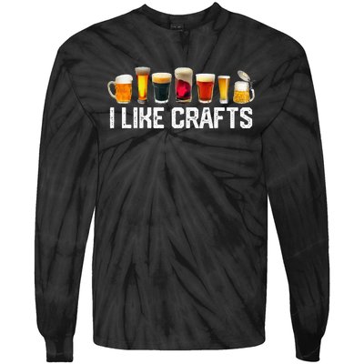 I Like Crafts Craft Beer Microbrew Hops Funny Tie-Dye Long Sleeve Shirt