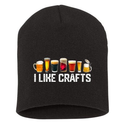 I Like Crafts Craft Beer Microbrew Hops Funny Short Acrylic Beanie