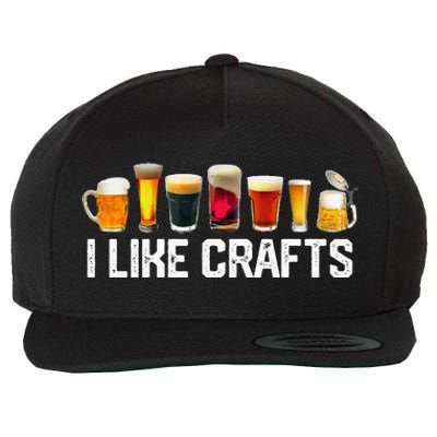 I Like Crafts Craft Beer Microbrew Hops Funny Wool Snapback Cap