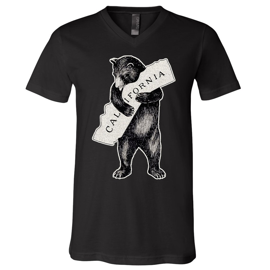 I Love California Artretro Vintage Cali Pride Bear V-Neck T-Shirt