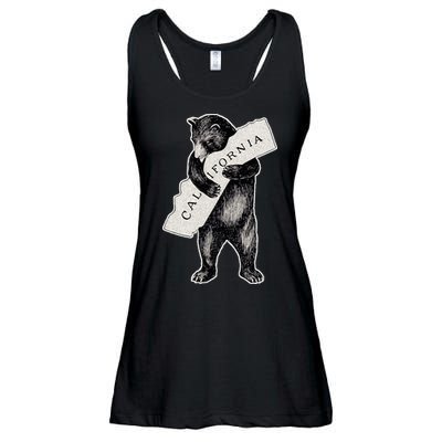 I Love California Artretro Vintage Cali Pride Bear Ladies Essential Flowy Tank